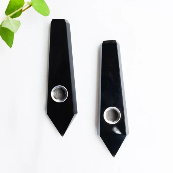 Black Obsidian Pipe