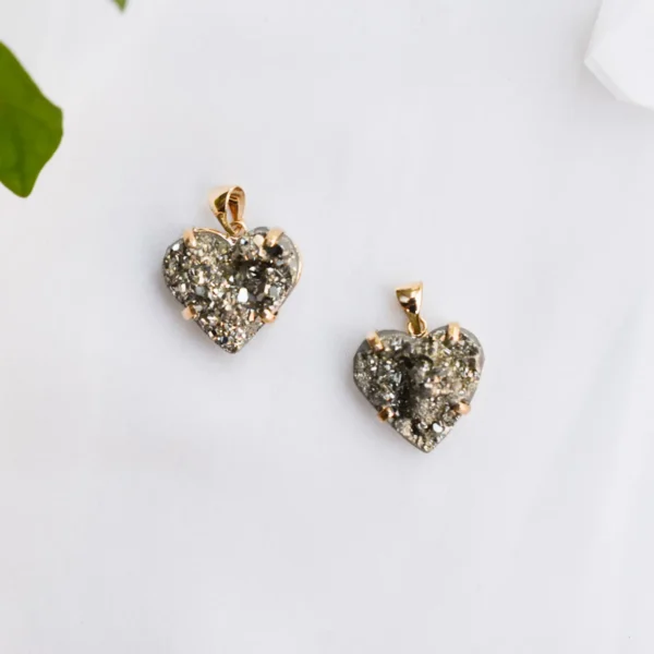 Pyrite Heart Gold Filled Pendant