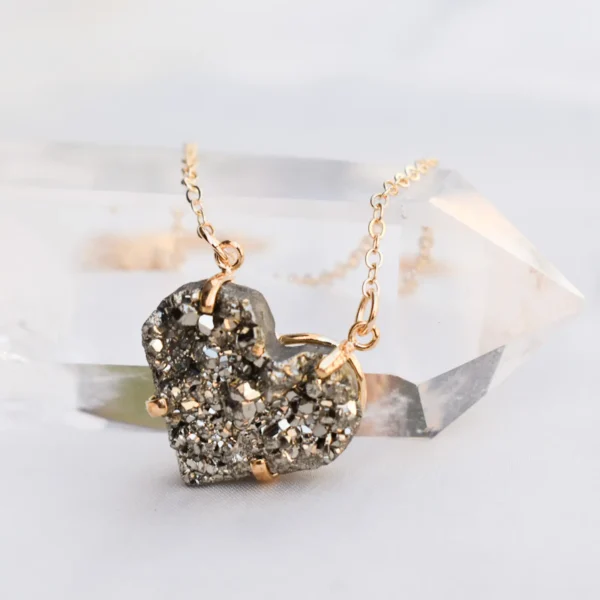 Pyrite Heart Gold Filled Necklace