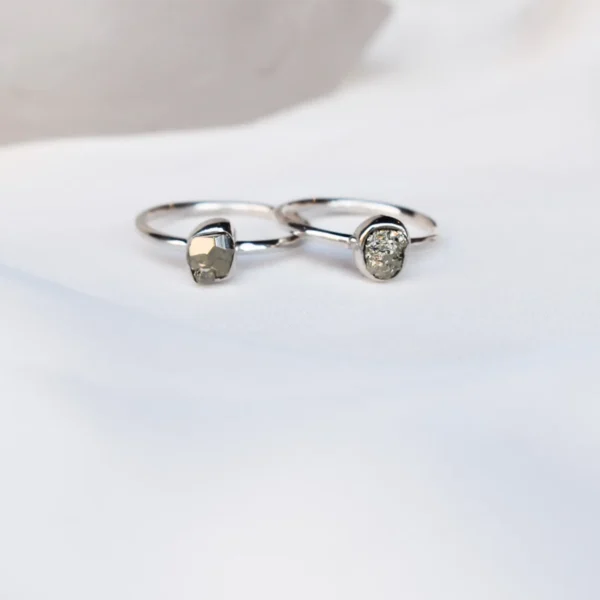 Pyrite Natural Silver Ring